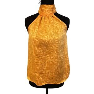 1 State Orange Floral Halter Neck Tie Back Top XXS‎ NWT Feminine Romantic